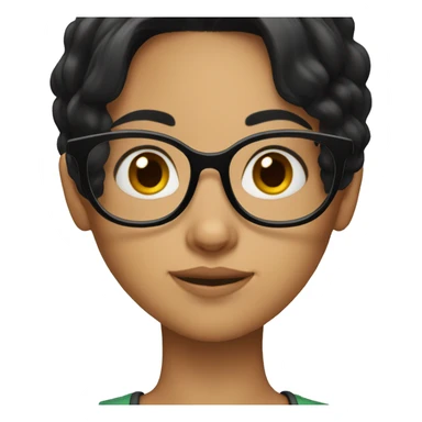 Girl with black hair and glasses sticker