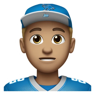 Sad detroit lions fan white with blue eyes sticker