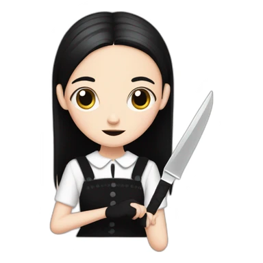 wednesday addams with a knife sticker