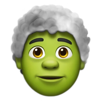 Shrek wearing black puffer sticker