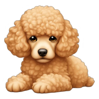 apricot poodle asleep sticker