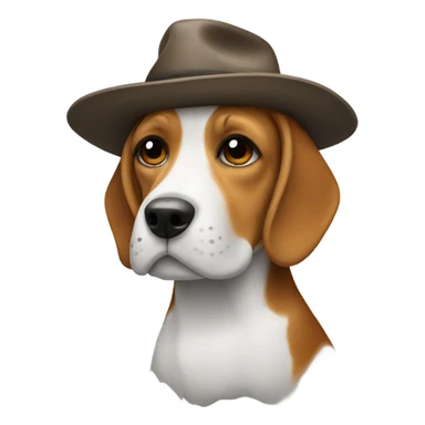 Beagle with a hat sticker