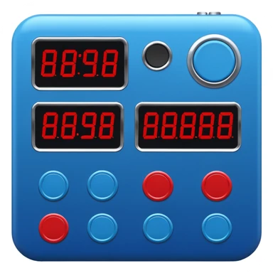 electronic timer board blue (#00A3E0) and red (#F9423A) sticker