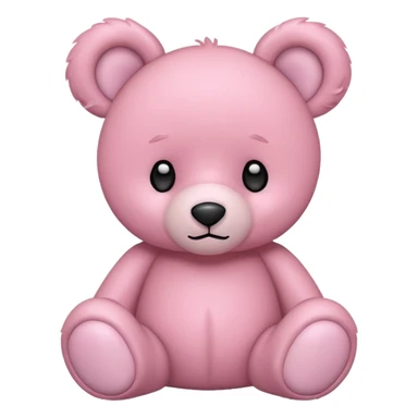 pink teddy bear tilted its head with its ears perked up sticker