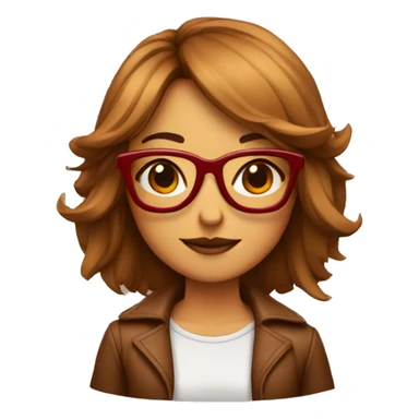 Chica con gafas y pelo marron con mechas rojas sticker