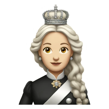 modern queen victoria with long hair sticker