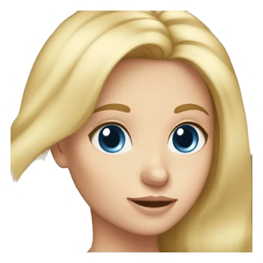 Blonde girl blue eyes holding spitz  sticker