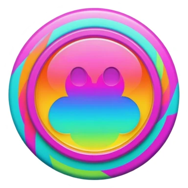 A round psychedelic colored button with bezeled edges sticker