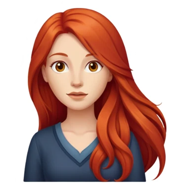 Woman with long red hair sticker