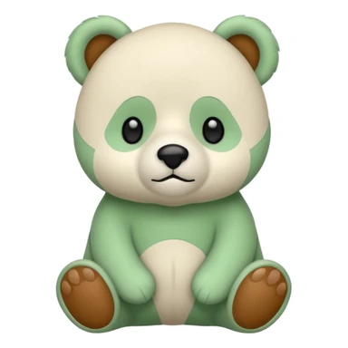 Un osito de peluche blanco con líneas verdes  sticker