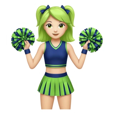 navy blue and lime green cheerleader outfit  sticker