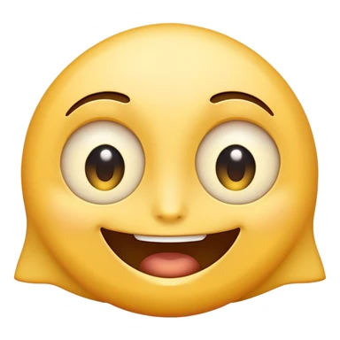 A yellow iOS emoji with its eye wide open but it’s only have a face in the frame  sticker