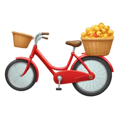 red bycycle with front empty basket sticker