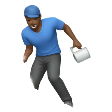 Men dumping powder sticker