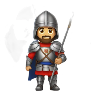 Armenian crusader with the flag of Armenia sticker