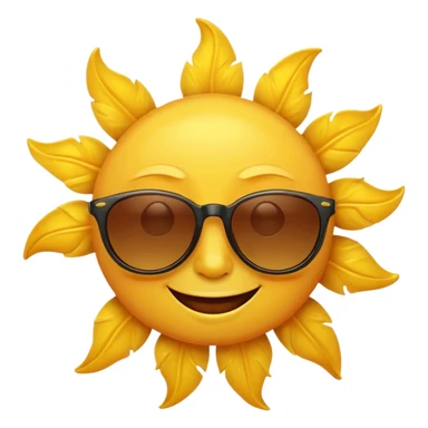 A smiling sun with sunglasses sticker