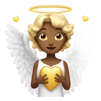 Angel wearing a halo with hearts sticker