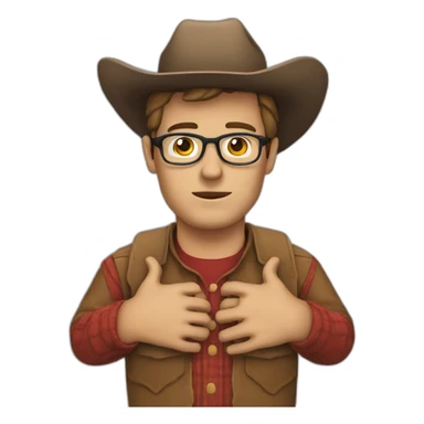 cowboy nerd with too many hands sticker