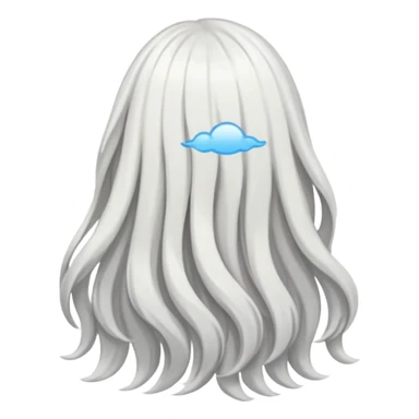 back view of white hair sticker