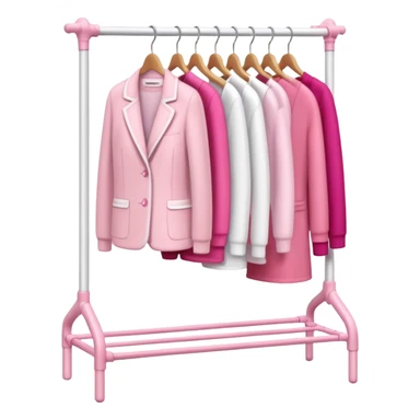 mix light pink dark pink and white girly clothes rack sticker