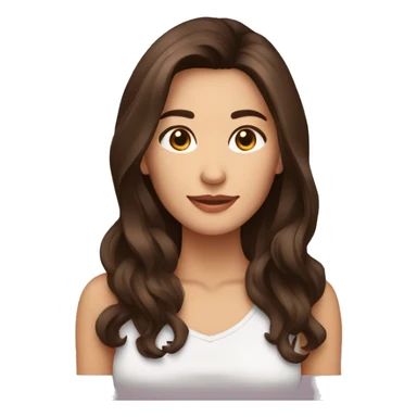 Brune cheveux brun long sticker