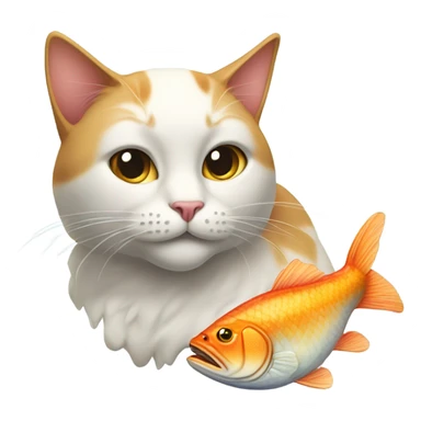 Cat eating fish sticker