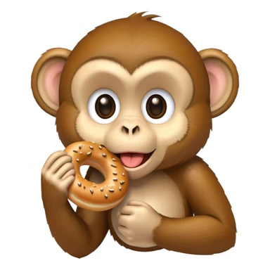 monkey eating bagel sticker