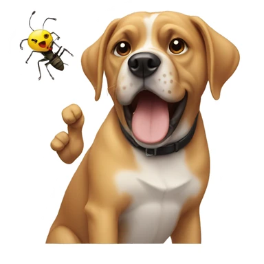 A dog flipping off a bug sticker