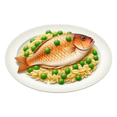 Tilapia with orzo peas and potato sticker