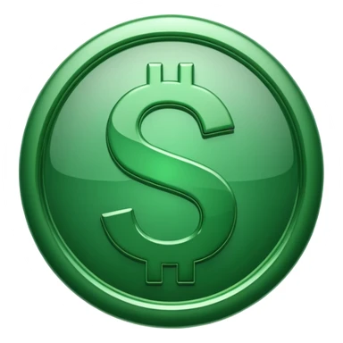 Cashapp emoji, a green dollar symbol with transparent background sticker