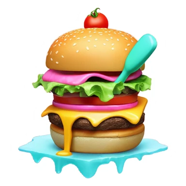 ice cream on cheeseburger sticker
