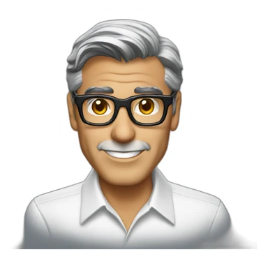 George clooney wearing glasses white shirt sticker