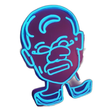 Juicy booty neon sign style man sticker