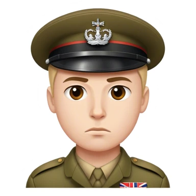 The British soldier is serious and photorealistic sticker