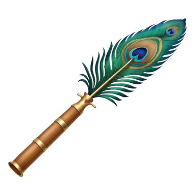 Peacock feather and flute sticker