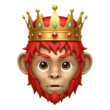 red monkey king with red crown sticker