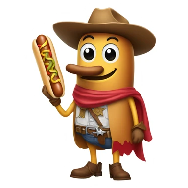 hot dog cowboy sticker