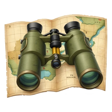 military map with binoculars sticker