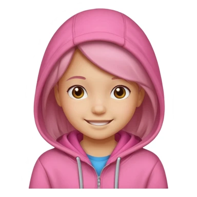 girl kid in pink hoodie sticker