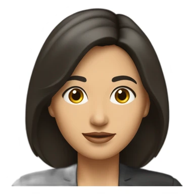 Thayri Galicia mujer speaker morena cabello negro largo con fleco sticker