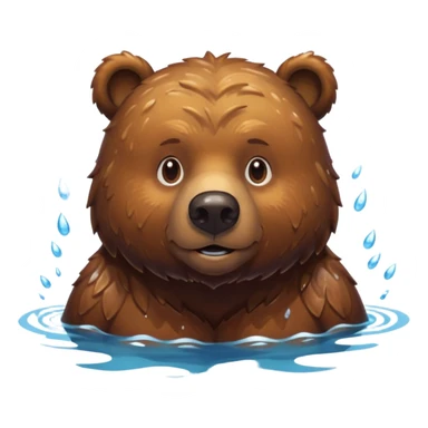  The bear is swimming sticker