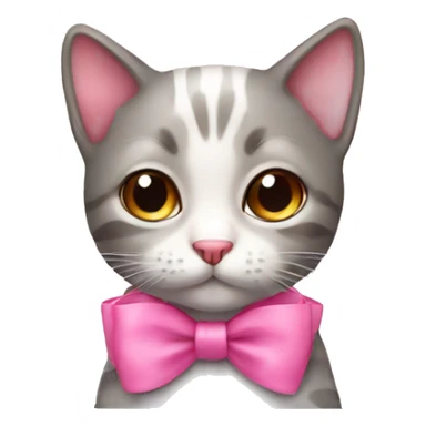 Cute cat with a pink bow sticker