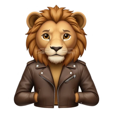 lion in a leather jacket, cool pose sticker