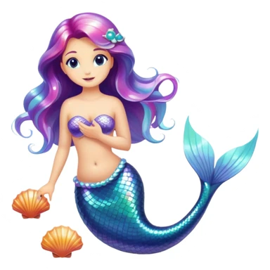 Mermaid sea shells  sticker