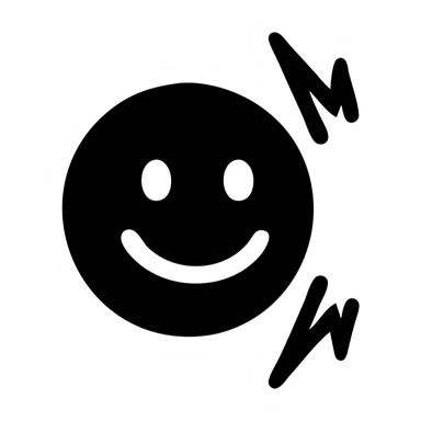 A smiley face hitting a wall sticker