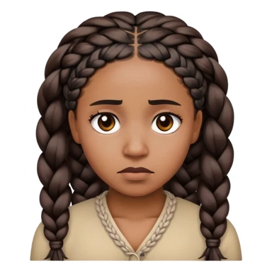 Sad black lady braids  sticker