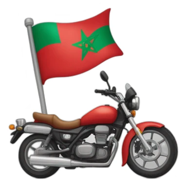 quelqu'un sur une moto avec le drapeau du Maroc derrière sticker