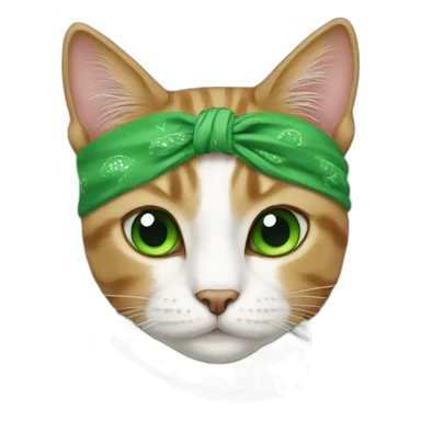 cat with green eyes and bandana sticker