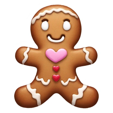 pastel gingerbread man with heart sticker