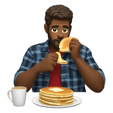 Lumberjack eating pancakes at Dennys  sticker